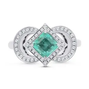 [SKU: 301] 0.71 ct Romantic Russian Emerald Ring 
